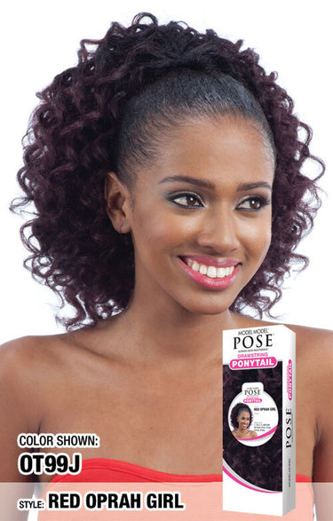 MODEL MODEL Drawstring Ponytail - Red Oprah Girl-1- Sareya Beauty - Calgary hair store